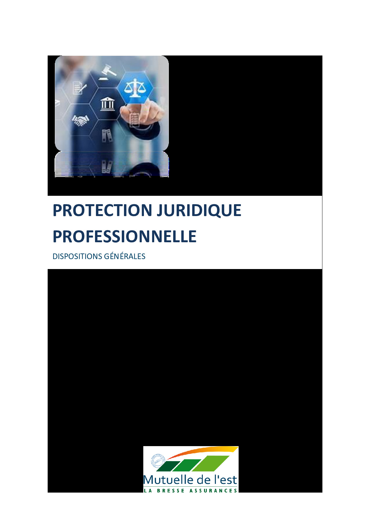 Mutuelle de l'est - Protection Juridique Professionnelle - Dispositions Générales